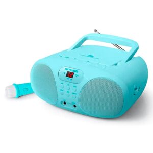 MUSE MD-203 KB Transportabel Karaoke Radio & CD Afspiller til Børn m. Mikrofon - Lyseblå