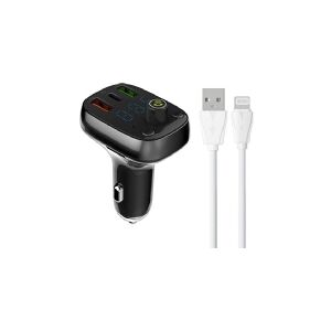 Transmiter FM LDNIO Transmiter FM LDNIO Bluetooth C704Q 2USB, USB-C + kabel Lightning