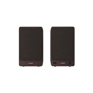 Sharp CP-SS30 - Højttalere - 2.0-kanal - boghylde - trådløs - Bluetooth - USB - 60 Watt (Total) - brun
