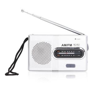 Mini AM FM-radio Manuel betjening Nem justering Hukommelsesfunktion Digital radiomodtager (BCR21 (2 stk AA-batterier))