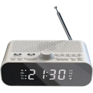 Fm Clock Radio Med Bluetooth Streaming Afspil Led Display Vækkeur 1500mah Hi-fi højttaler med Woo