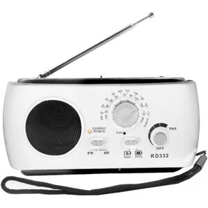 Teknikproffset Krankradio / Nødradio med LED lys - FM radio, USB, Solcelle, Dyna