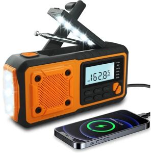 Swedish Outdoor Survival Column Nyeste nødradio - 4000mAh Power Bank Solar Hand Crank Radio - AM/FM/WB/NOAA og Alert bærbar vejrradio