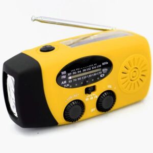 Swedish Outdoor Survival Column Clock Radio FM Radio Håndsving med solceller Dynamo Radio Batteridrevet