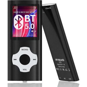 Bluetooth 5.0 Mp3 / Mp4-afspiller med 32gb minnekort, 1,8' LCD-skærm, understøttet op til 128gb, stegräknare/video/röstoptagelse/fm-radio/e-boksläsare/foto