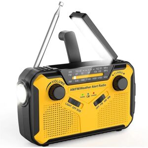 Solar radio, AM/FM bærbar krank radio nødradio med 2500mAh