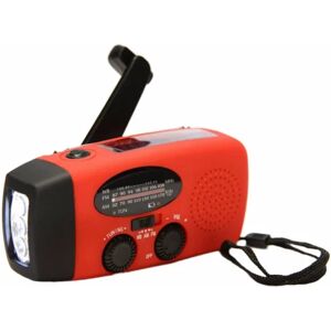 Vevradio med Solceller, Ficklampa og 2000mAh Powerbank Nödr