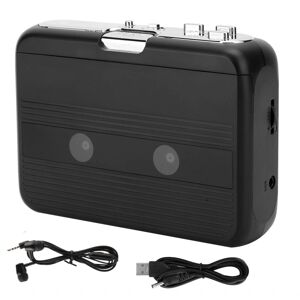 Bærbar båndafspiller Bluetooth-kassetteafspiller FM-radio med AutoReverse-funktion (Noire)