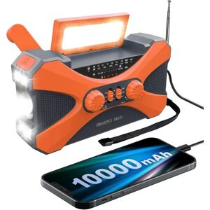 unbranded 10000mah nødradio, solar håndsvingsradio, bærbar Am/fm/noaa vejrradio