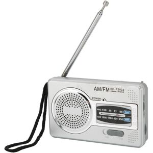 AM FM Transistor Radio DSP Chip Bærbar Pocket Mini Radio med højttalerhovedtelefonstik Sølvgrå