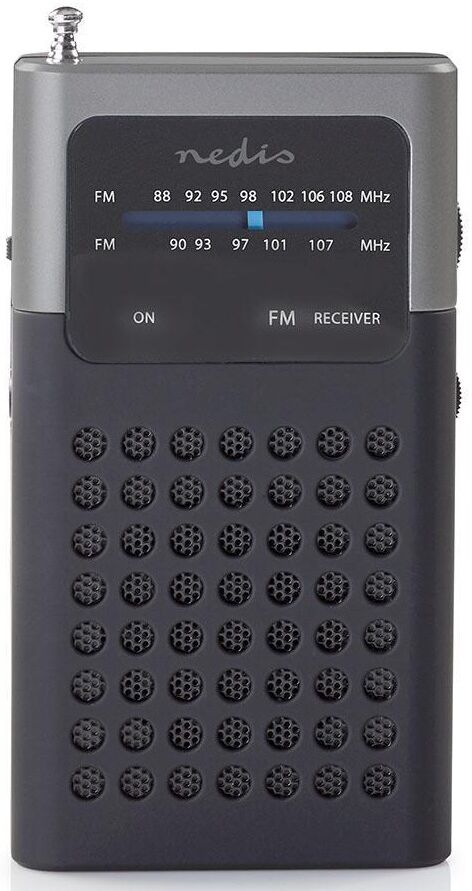 Nedis Fm Radio - 1.5w - Lommestørrelse - Sort/grå