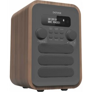 Radio numérique Dab+ et fm Tuner. DAB-48GREY. Réveil. Connexion Bluetooth et aux. Sortie Volume : 2,5W rms. Caisson en Bois. Télécommande Incluse. Grise. (DAB-48GREY) - Denver - Publicité