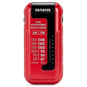 Mini format radio Aiwa r-22rd am/fm hyperbass couleur rouge