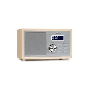 AUNA Ambient Radio DAB/DAB+ FM Bluetooth 5.0 Ecran LCD Réveil Design Bois Marron - Publicité