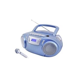 Soundmaster SCD5800BL Radio-lecteur CD FM USB, Cassette, Radiocassette avec microphone bleu - Publicité