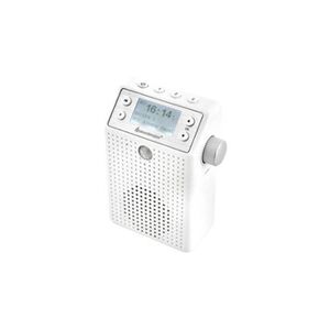 Soundmaster DAB60WE Radio prise de courant DAB+, FM Bluetooth, USB fonction mains libres, avec microphone, protégé contre les projections deau, fonction - Publicité