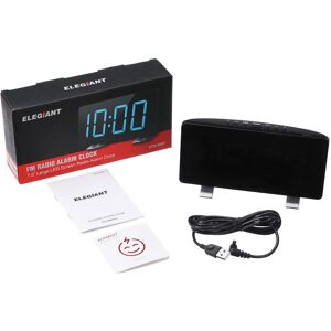 Réveil Numérique «ELEGIANT» pour Chambres avec Radio FM Double Alarmes Écran LED 6,7'' Port USB pour Charge 4 Niveaux de