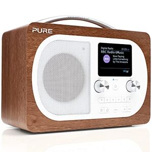 Pure Radio portable DAB  – Evoke H4 – musique en streaming via Bluetooth – écran couleur riche – mise à l'heure automatique – Snooze Handle – double alarme – minuteurs – Walnut - Publicité