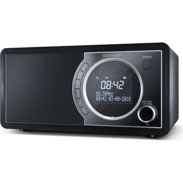 sharp dr-450bk radio digitale dab / dab+ / fm radio portatile display lcd colore nero - dr-450bk