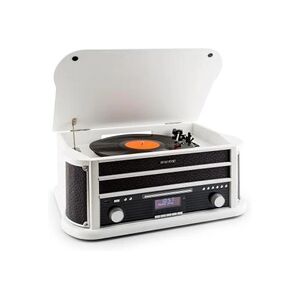 GENERIQUE auna Belle Epoque 1908 DAB Chaîne stéréo Rétro Platine vinyle DAB+ Bluetooth FM USB CD MP3 blanc - Publicité