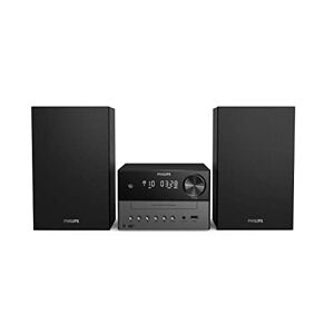Philips M3505/12 Mini Chaîne Hi-FI CD, USB, Bluetooth (Radio Dab+/FM, CD-Mp3, 18 W, Port USB pour Charge, Enceintes Bass Reflex, Contrôle Numérique du Son) Modèle 2020/2021 - Publicité