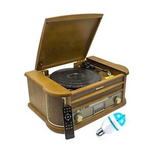 Roadstar Système stéréo - Roadstar HIF-1993BT Vintage HiFi rétro Bois avec Tourne-disques (Bluetooth, FM, CD) Couleur Bois