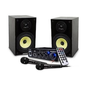 Enceintes Hifi Mash Saphir 6, 2x100W, Boomer 16cm, Ampli LTC Audio MFA1200-BT LTC Karaoké Hifi 100W USB/Bluetooth - 2 Micros