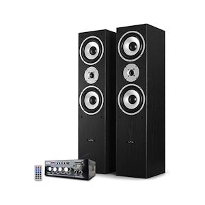 Ltc Audio Paire d'enceintes LTC L766-BK Noir Acoustiques Hifi/Home-Cinéma 2x500W + Amplificateur STÉRÉO - USB/BLUETOOTH/SD/ RADIO FM