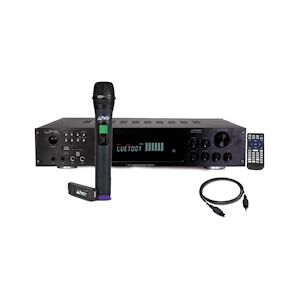 Ltc Audio AMPLIFICATEUR HIFI & KARAOKE LTC ATM8000BT Tuner FM Bluetooth USB + Câble Optique + MICRO UHF sans fil