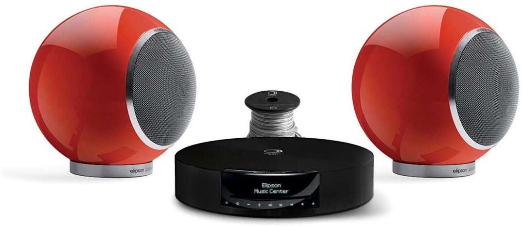 Elipson pack music center bt hd + chromecast + planet l 2.0 rouge + câble hp 10m