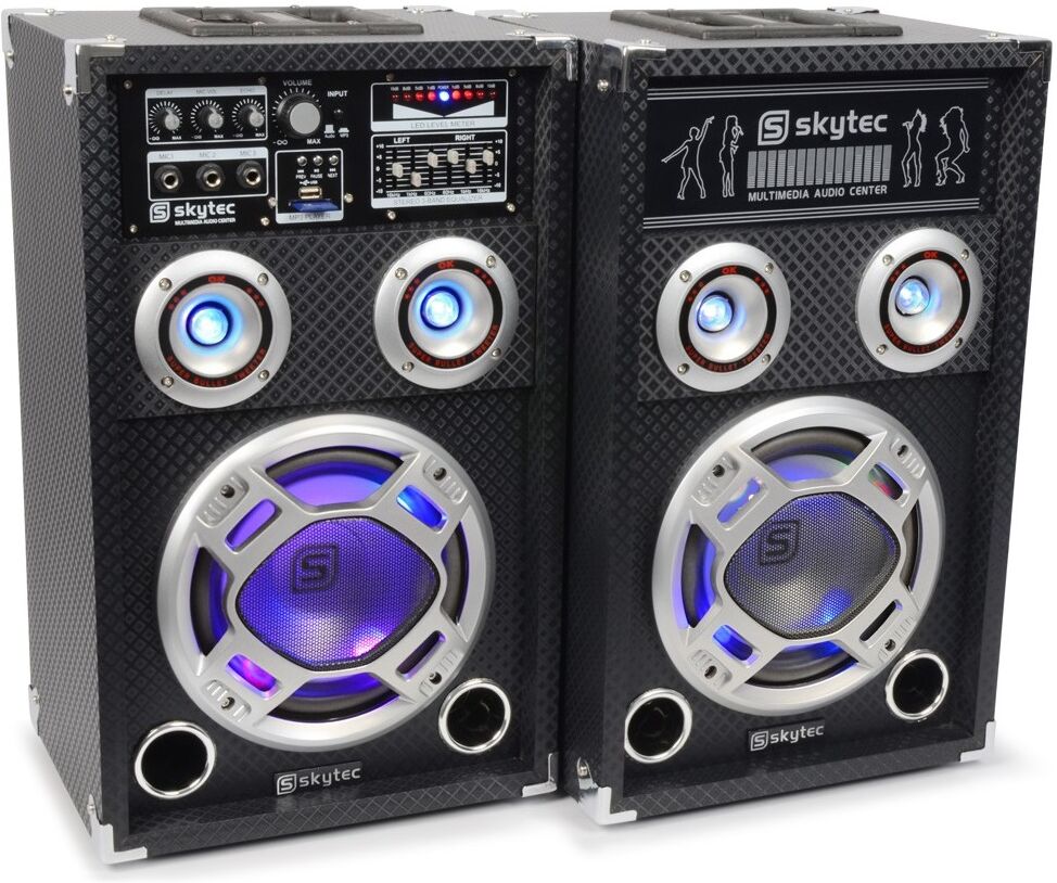 Fenton Pack 2x Colunas Amplificadas 6,5" 400w Mp3 Usb/sd Rgb Led (ka-06) - Fenton