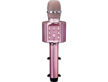 Lenco Microfone de Karaoke Bluetooth BMC 090 (Rosa - 3 W - Autonomia: até 8 h - Alcance: até 10 m)