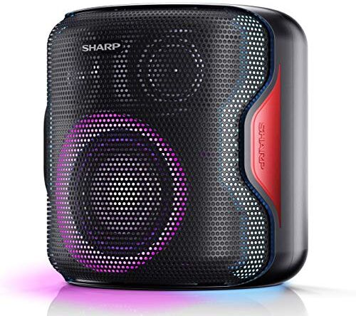 PS-919(BK) SHARP PS-919 (BK) partypartelefon, 14 timmars uppspelningstid, Bluetooth, TWS: Koppla ihop en annan enhet, multicolor ljusshow med olika lägen, ultra-basinställning, 130 watt, svart