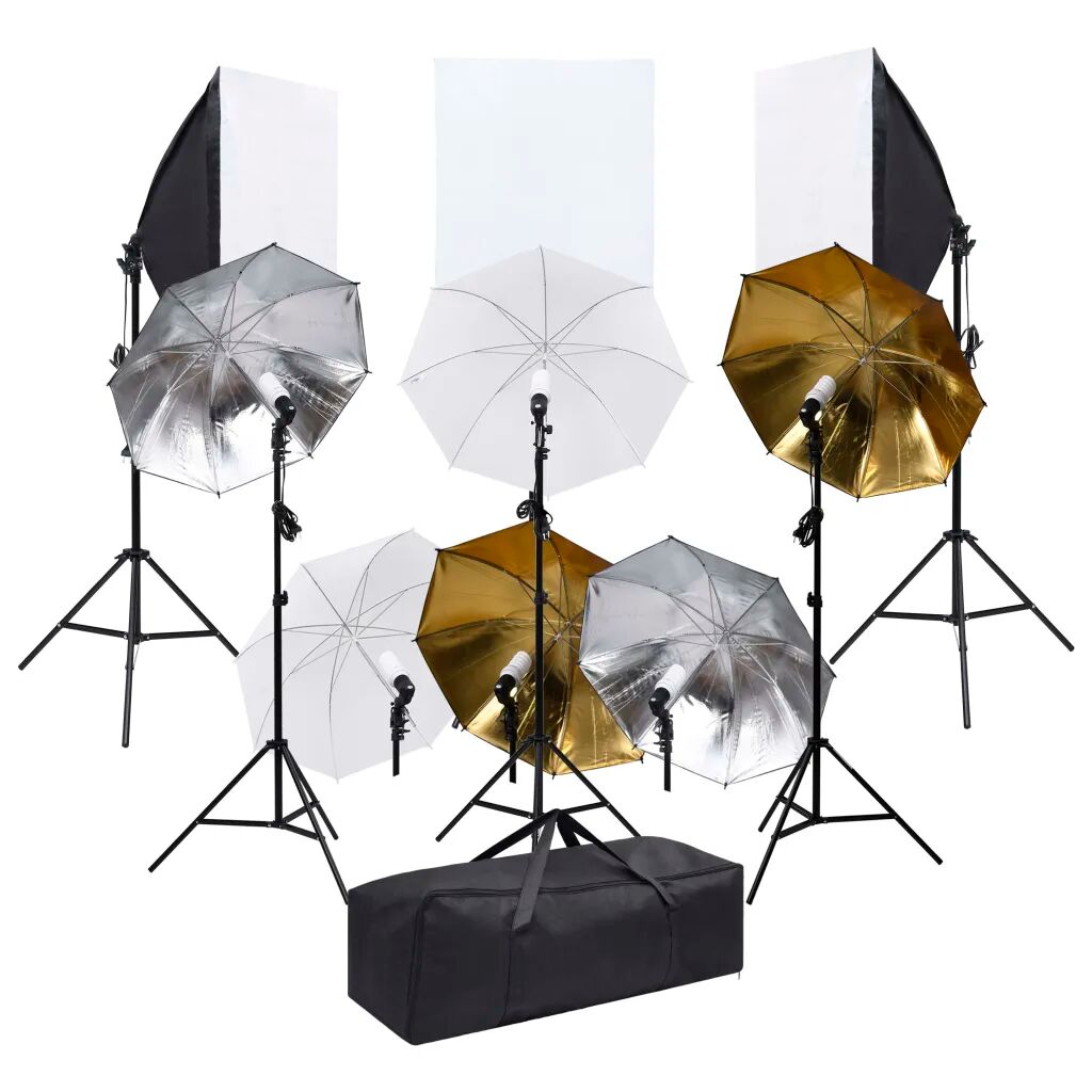 vidaXL Kit de studio photo avec éclairage et boîtes à lumière