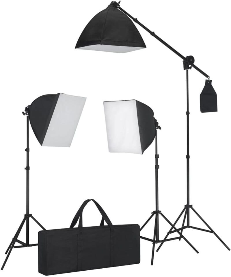 vidaXL Verlichtingsset met 3 fotolampen met statief en softbox