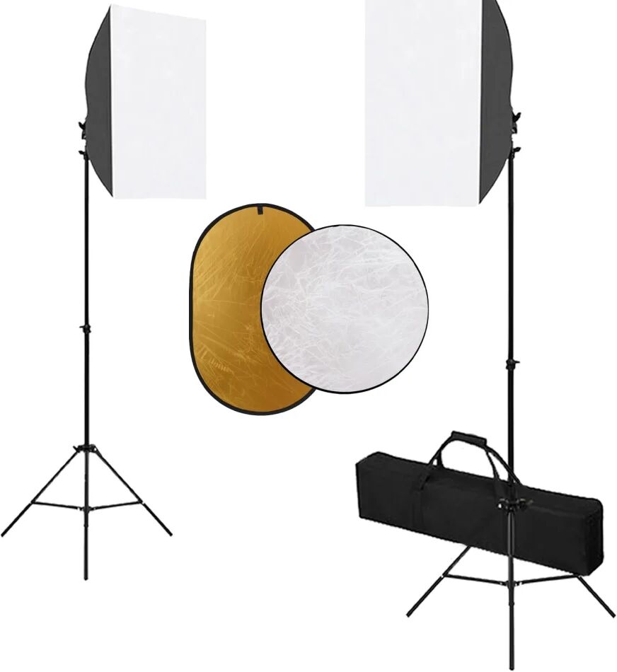 vidaXL Fotostudioset met softboxlampen en reflector