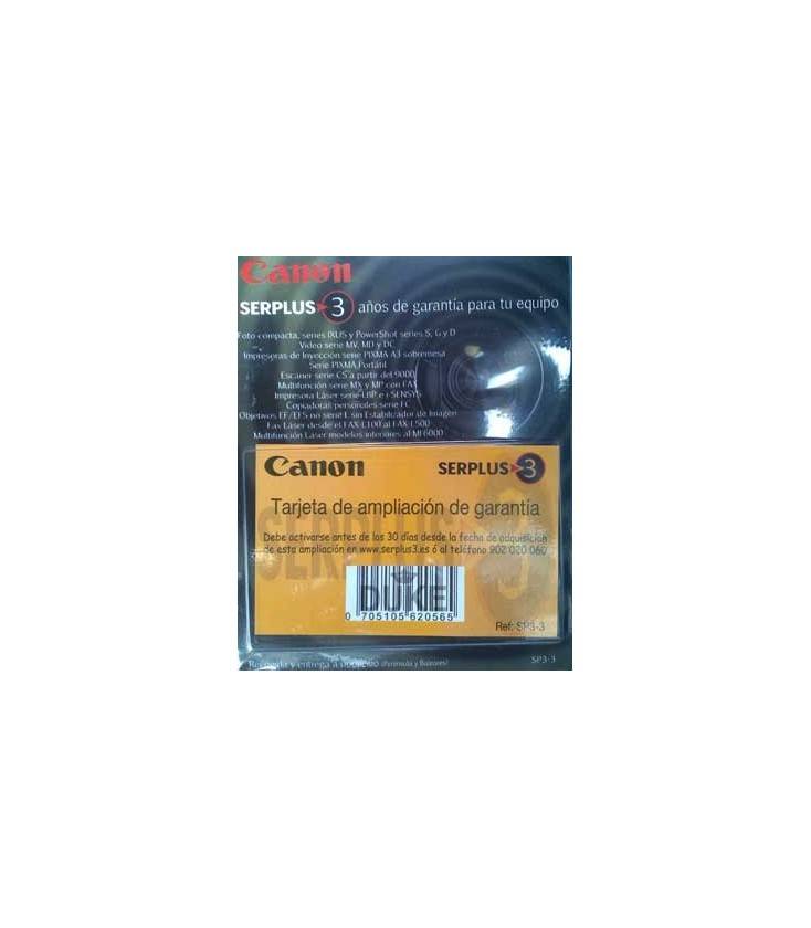 Canon Ampliacion Garantia 3 Años Ixus Laser Video Mx, Etc (sp3-3)