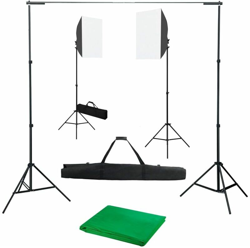 VIDAXL Kit de studio photo avec boîtes à lumière et toile de fond - Vidaxl