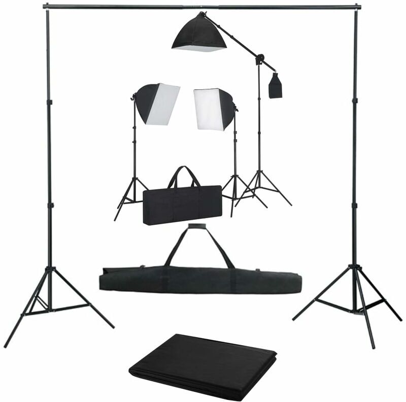 VIDAXL Kit de studio photo avec boîtes à lumière et toile de fond - Vidaxl