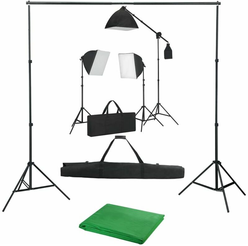 VIDAXL Kit de studio photo avec boîtes à lumière et toile de fond - Vidaxl