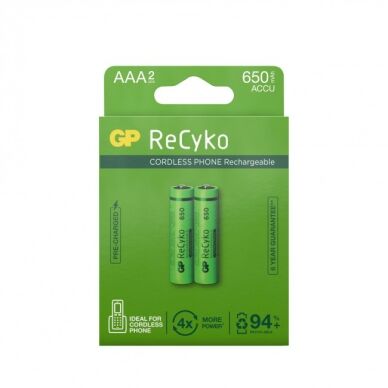 GP BATTERIES GP Recyko 650 mAh AAA/HR03 2-pakning 65AAAHCE