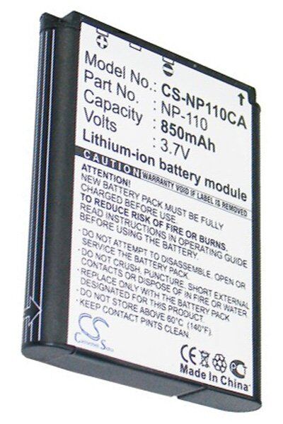 CAS. Batteri (850 mAh 3.7 V) passende til Batteri til CAS. Exilim Zoom EX-ZR10