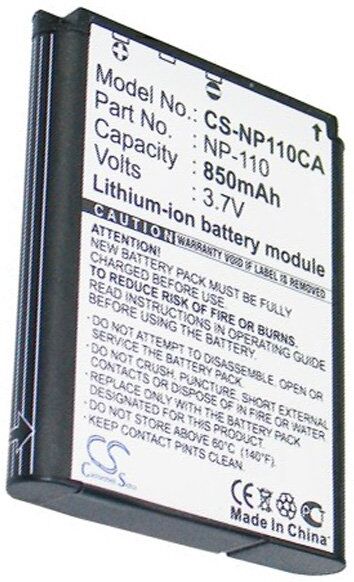 CAS. Batteri (850 mAh 3.7 V) passende til Batteri til CAS. Exilim EX-Z2300