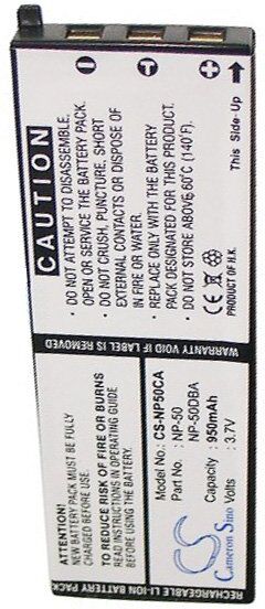 CAS. Batteri (950 mAh 3.7 V) passende til Batteri til CAS. Exilim Hi-Zoom EX-V8SR