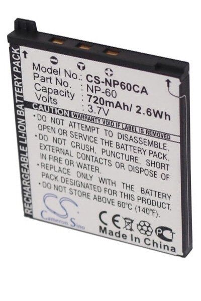CAS. Batteri (720 mAh 3.7 V) passende til Batteri til CAS. Exilim Zoom EX-Z9SR