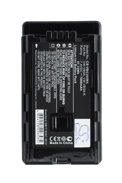 Panasonic Batteri (7800 mAh 7.4 V, Sort) passende til Batteri til Panasonic HDC-TM650
