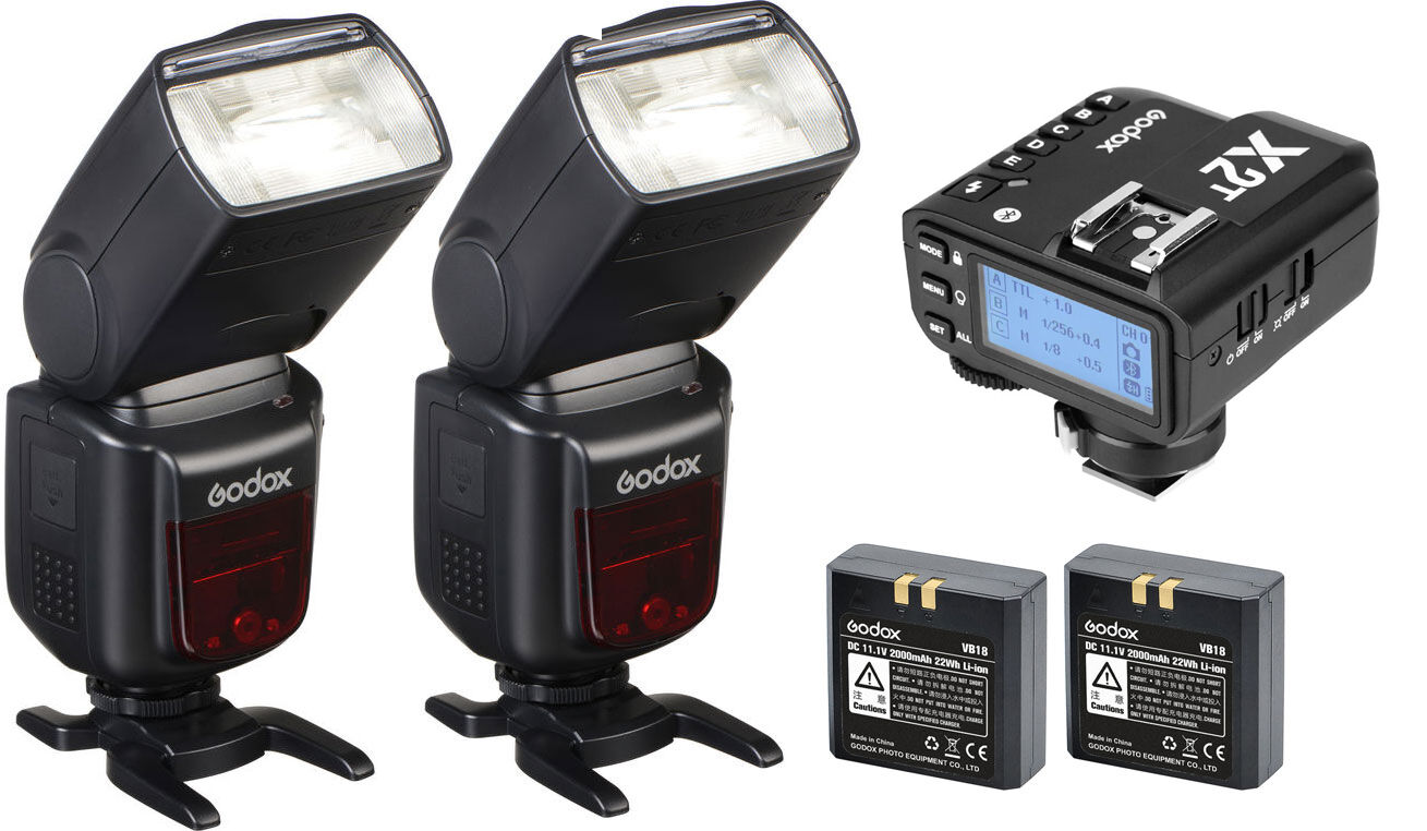 GODOX Pro Kit 2X Flash V860II-C + Disparador X2T-C para Canon