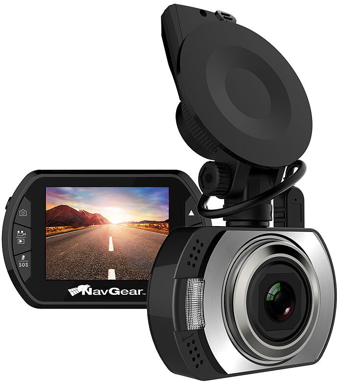 NavGear Full-HD-Dashcam MDV-2295 mit GPS, G-Sensor, 120°-Weitwinkel