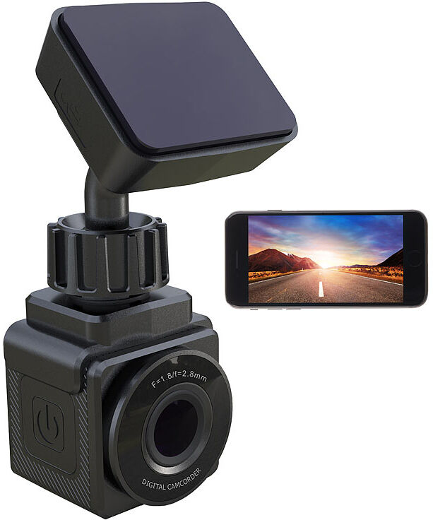 NavGear WiFi-Mini-Dashcam mit Full HD (1080p), G-Sensor, 155°-Weitwinkel, App