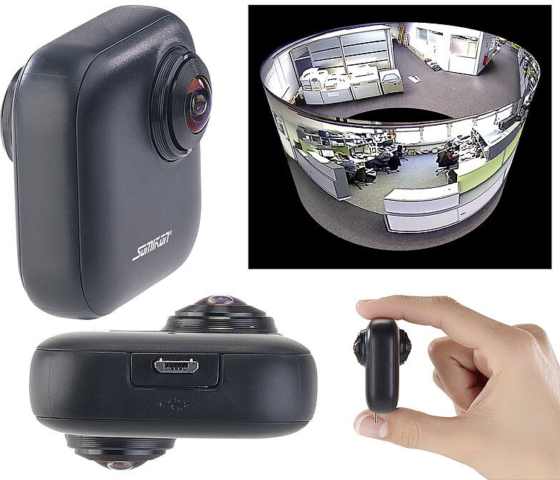 Somikon 360°-Panorama-Kamera für Android-OTG-Smartphones, 2K, YouTube Live